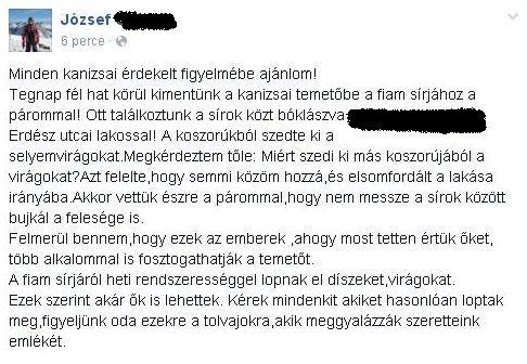 nagykanizsa sírokról lopnak